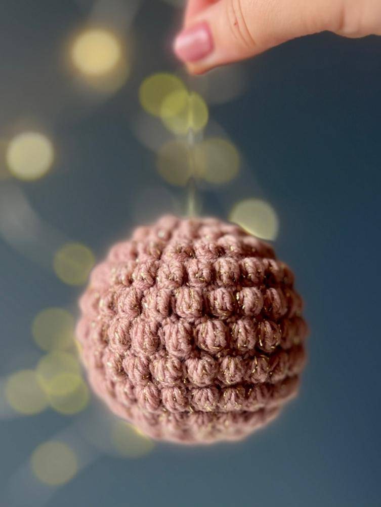 Sparkling Textured Crochet Christmas Ornament