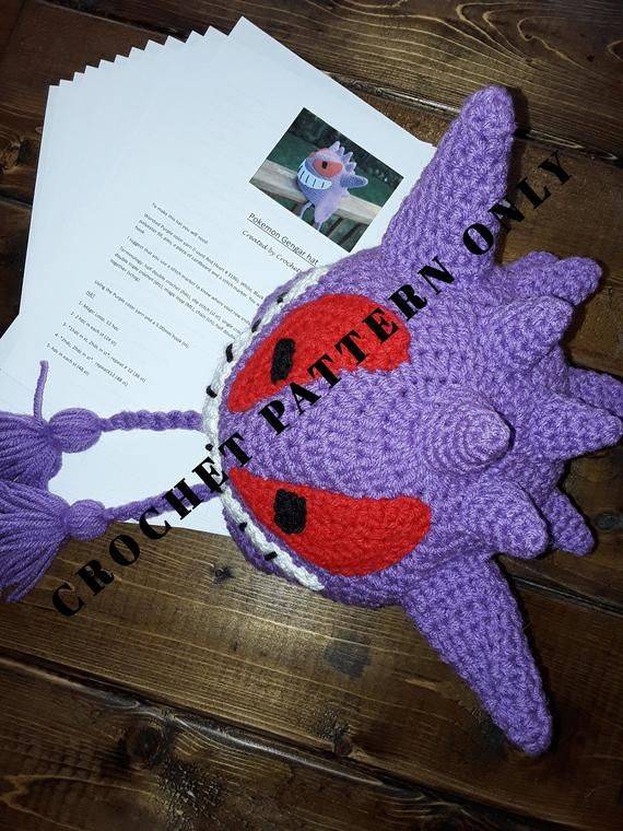 Spiky Gengar Pokemon Crochet Hat