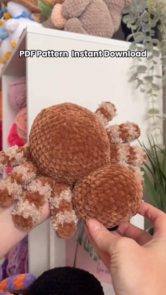 Spooky Brown Spider Crochet Fidget Toy