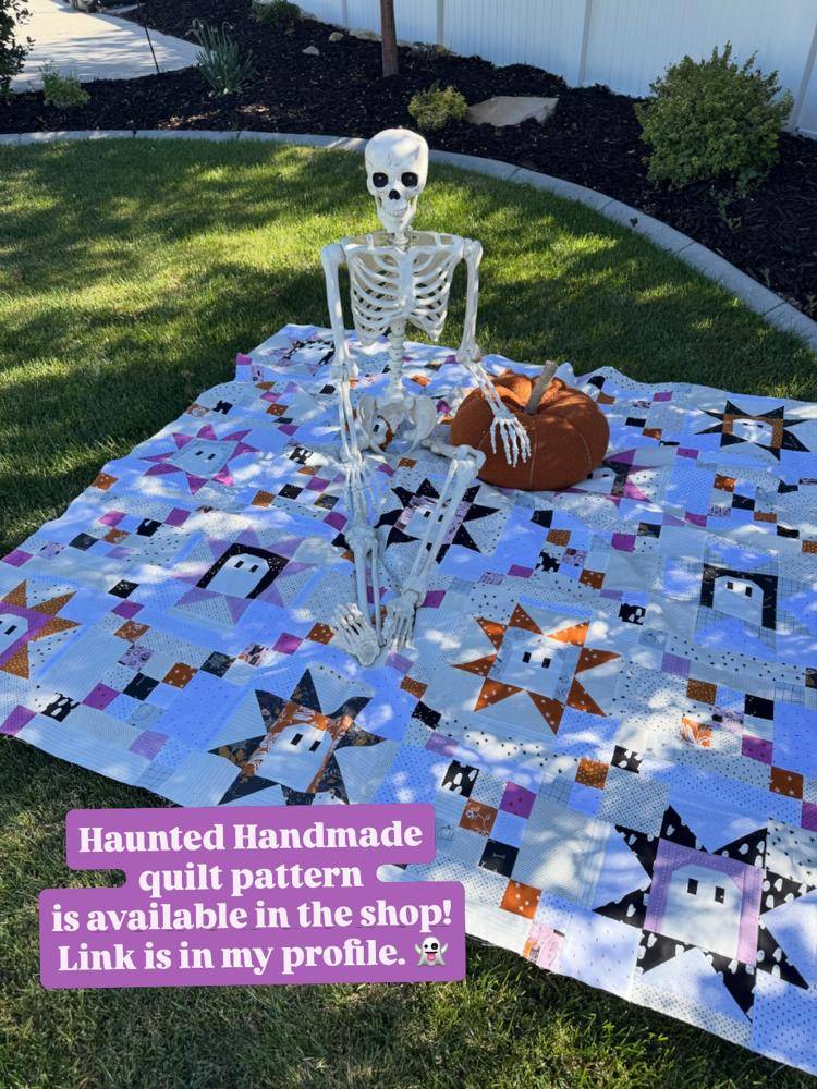 Spooky Star and Ghost Patchwork Quilt Design