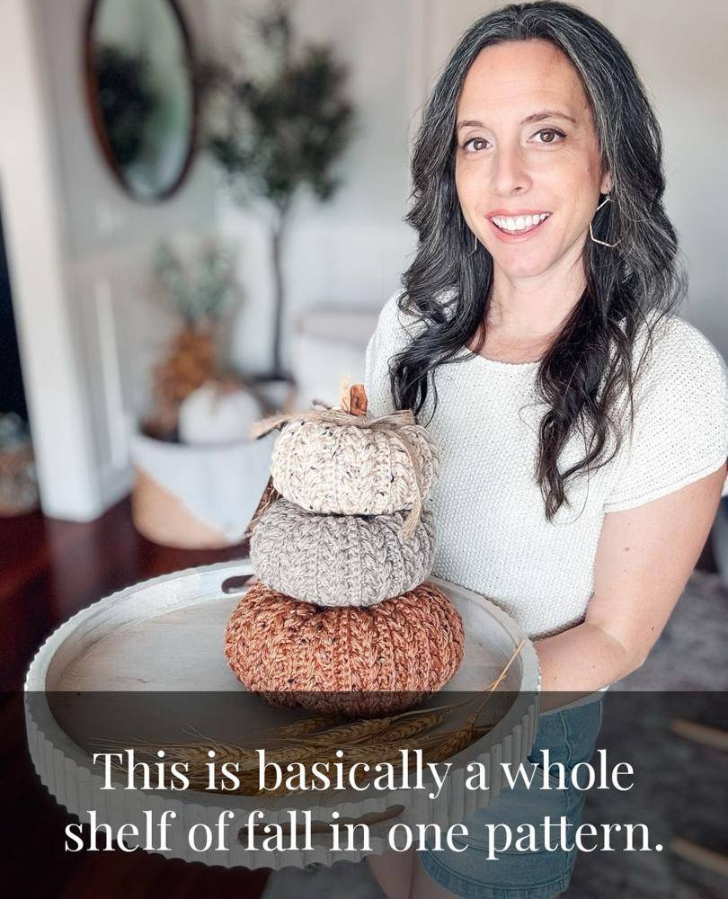 Stacked Crochet Pumpkins for Fall Decor