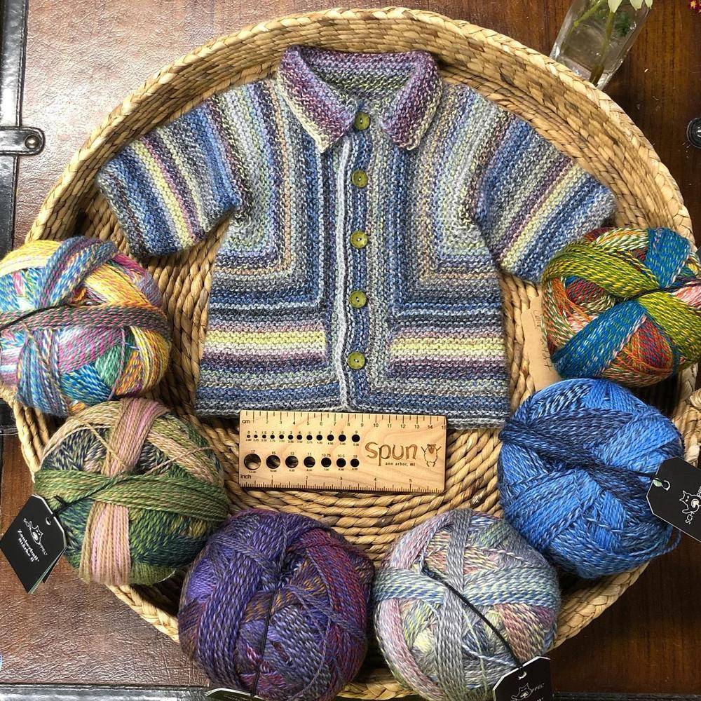 Striped Baby Cardigan Knitting Project