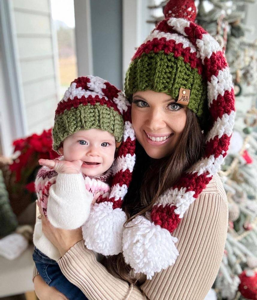 Striped Crochet Elf Hat and Scarf Set