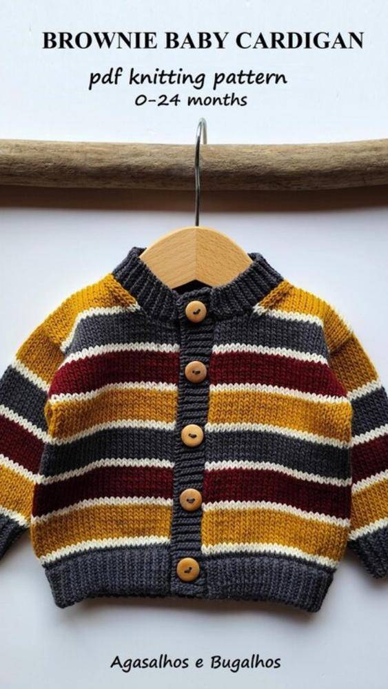 Striped Knit Baby Cardigan Project