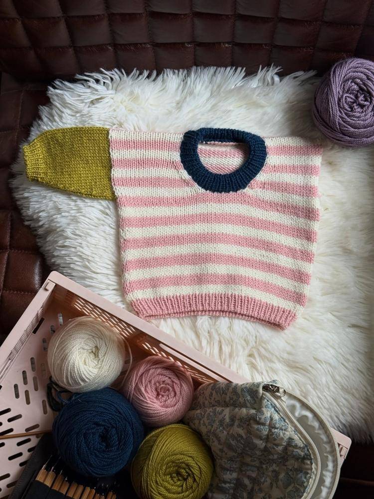 Striped Knit Baby Sweater Project