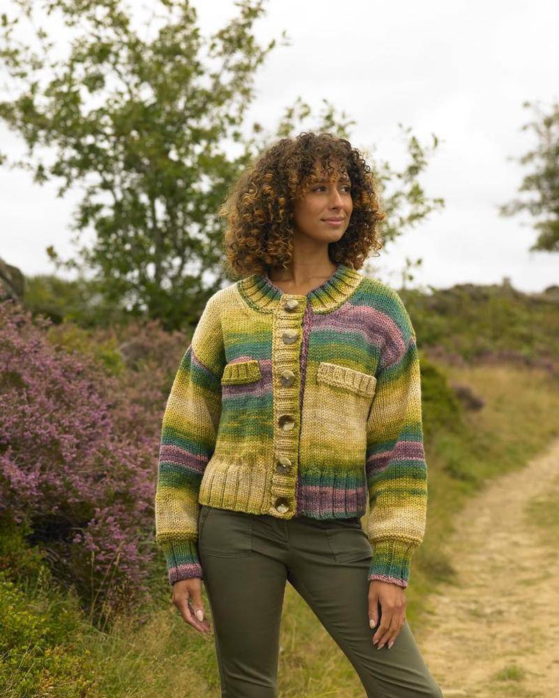 Striped Knit Cardigan with Pockets