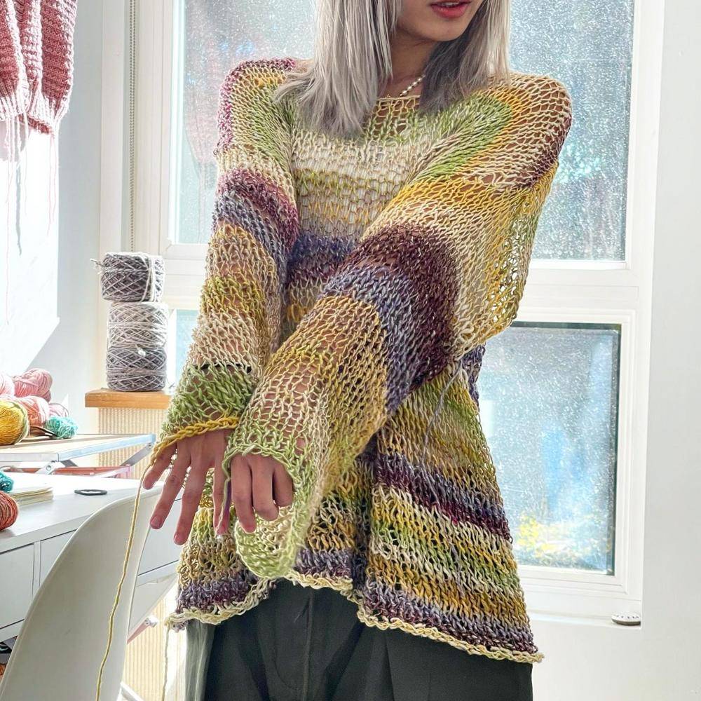 Striped Mesh Knit Sweater Project