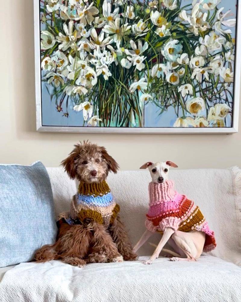 Striped Turtleneck Knit Dog Sweaters