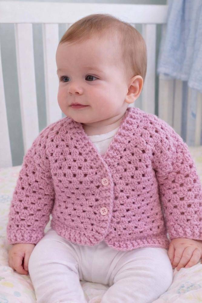 Sweet Crocheted Baby Cardigan Project