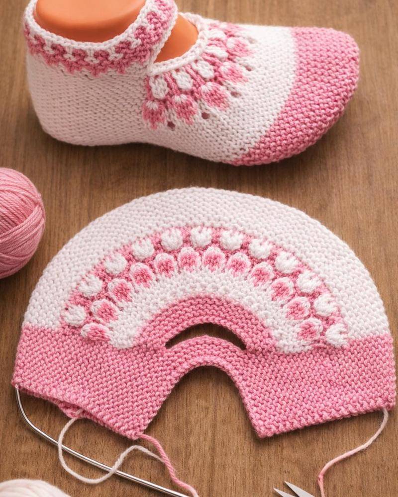 Sweet Fair Isle Knit Baby Booties