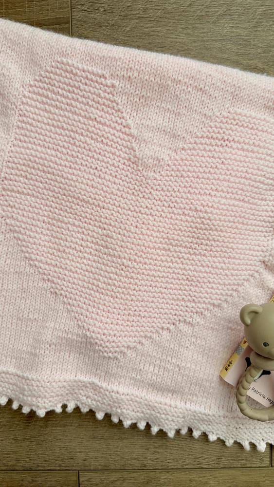 Sweet Heart Knit Baby Blanket