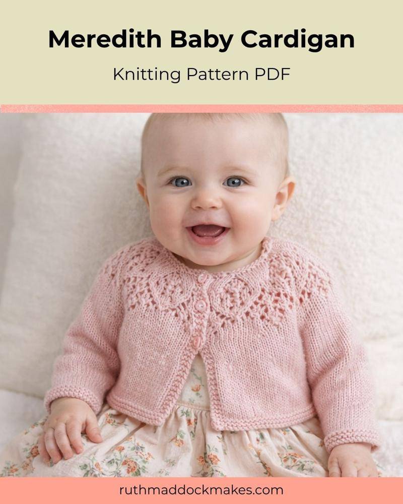 Sweet Lace-Yoke Baby Cardigan Knitting Pattern