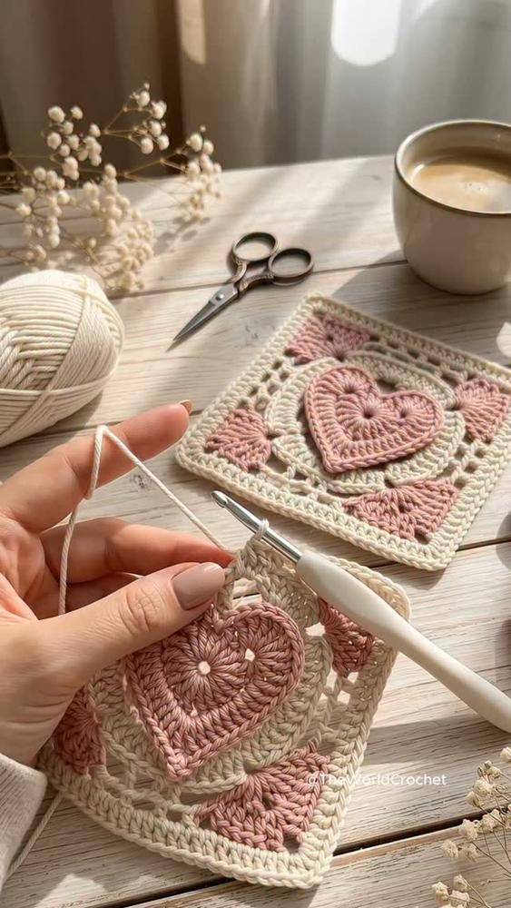 Sweetheart Lace Granny Square Crochet Pattern
