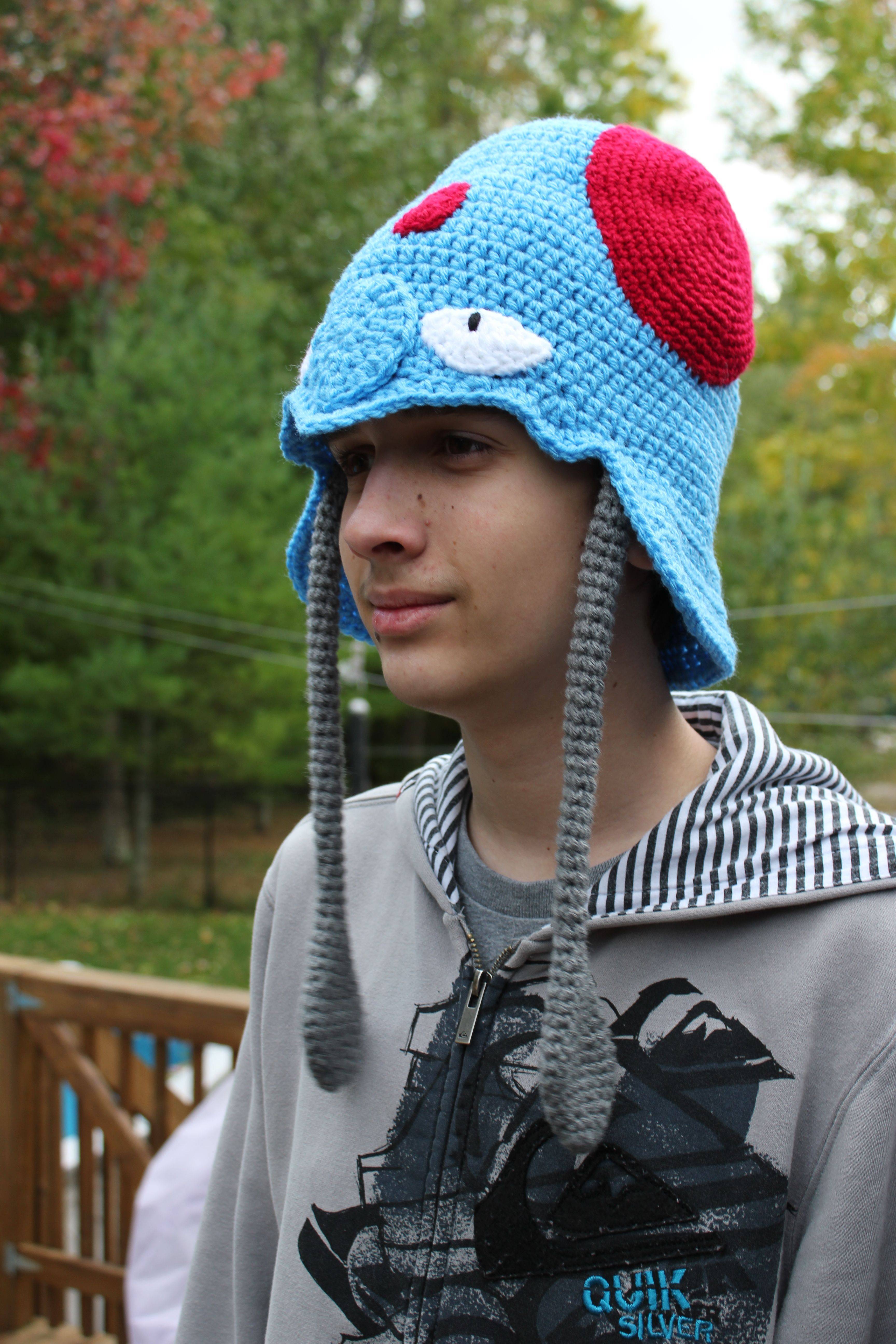 Tentacool-Inspired Crochet Hat with Tentacles