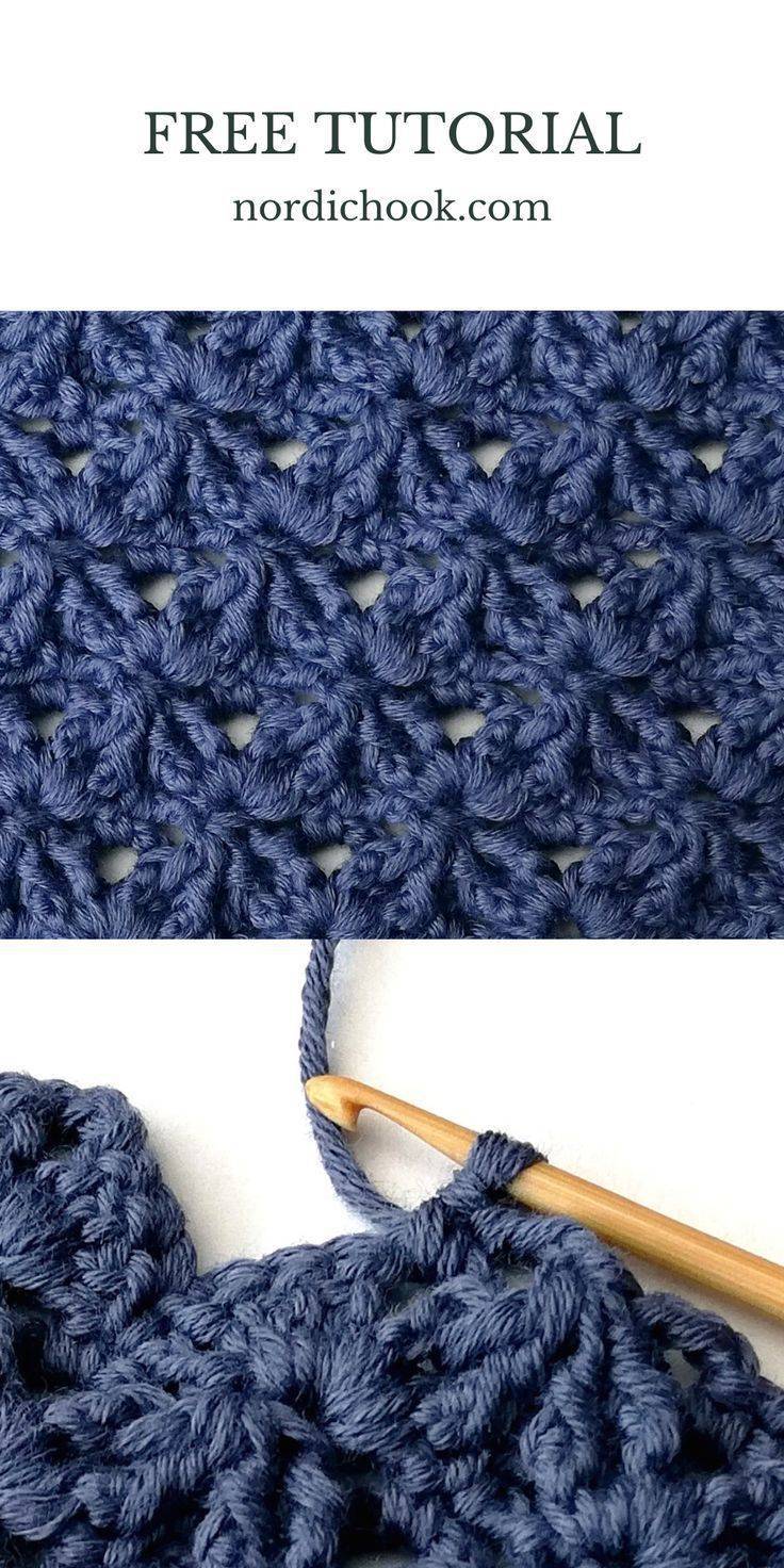 Textured Blue Crochet Stitch Sample