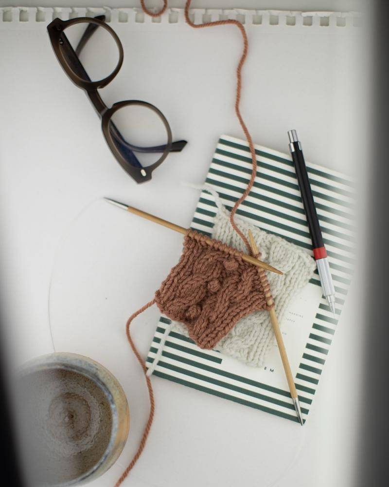 Textured Bobble Knit Swatch Project