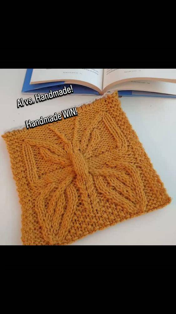 Textured Butterfly Cable Knit Square