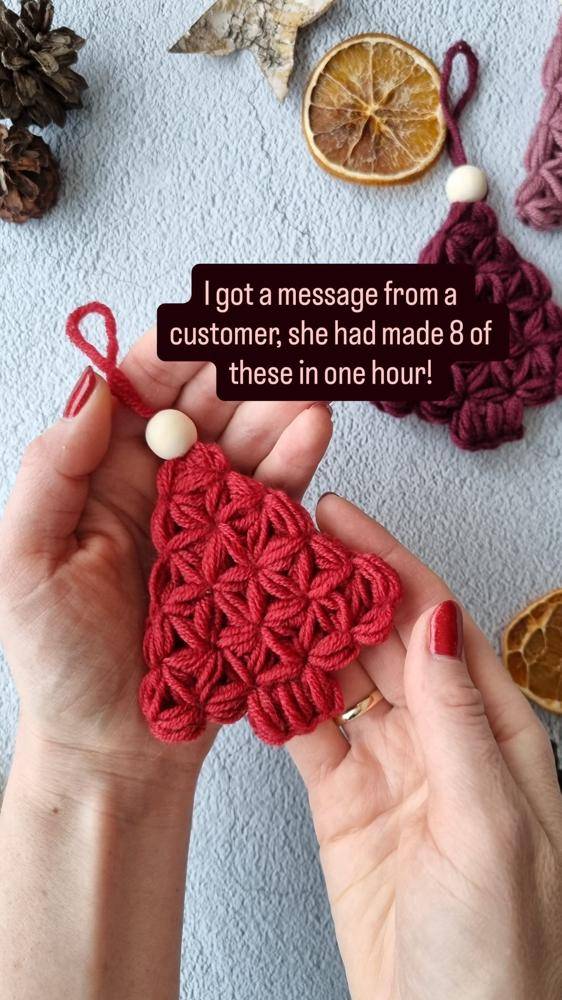 Textured Crochet Christmas Tree Ornament
