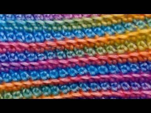 Textured Crochet Fabric in Rainbow Hues