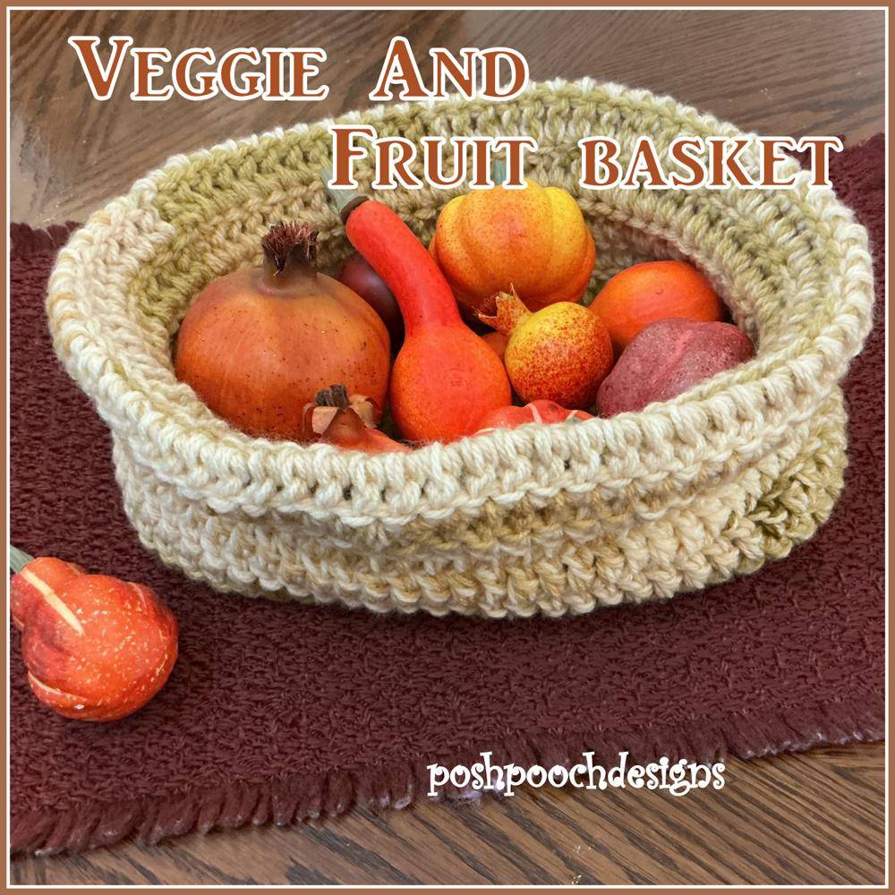 Textured Crochet Harvest Basket
