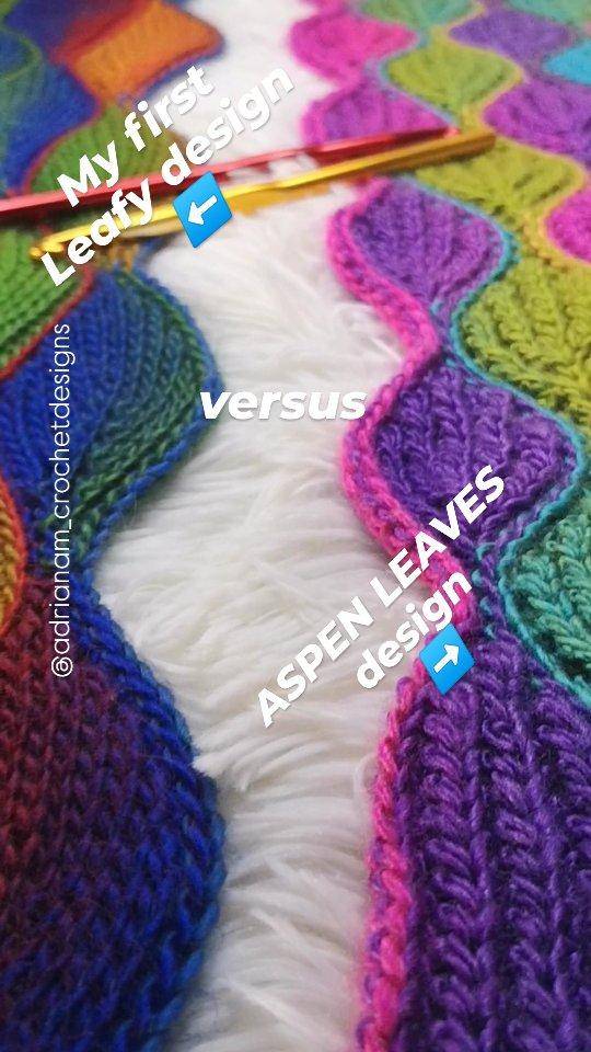 Textured Crochet Leaf Stitch Blanket