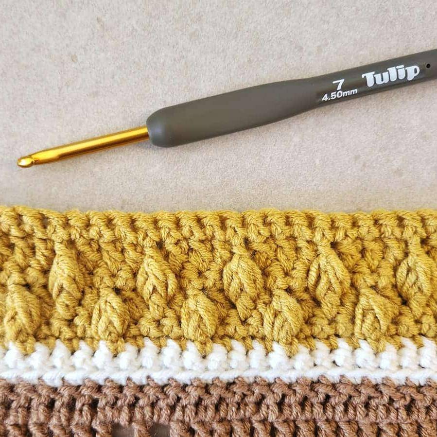 Textured Crochet Leaf Stitch Fabric Sample