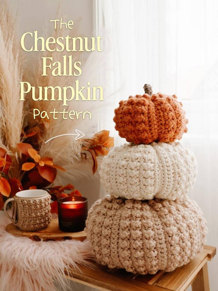 Textured Crochet Pumpkins Decor Set