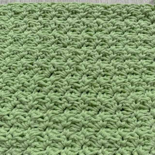 Textured Crochet Stitch Sample in Pastel Green