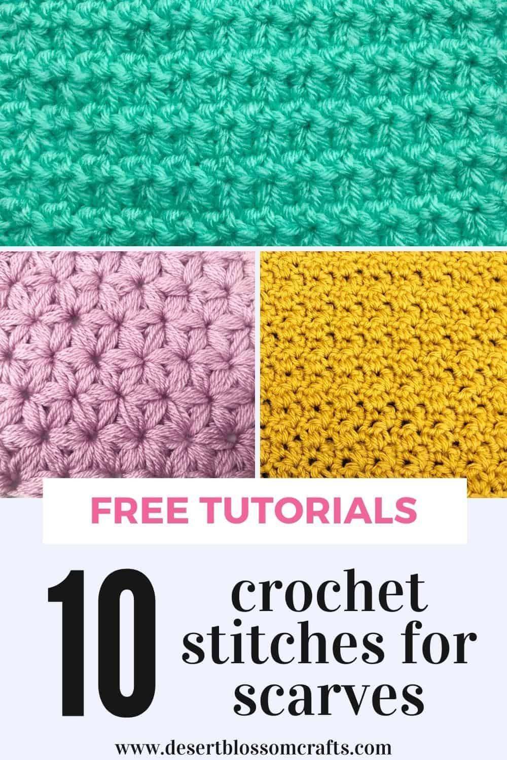 Textured Crochet Stitch Sampler in Teal, Pink, and Yellow