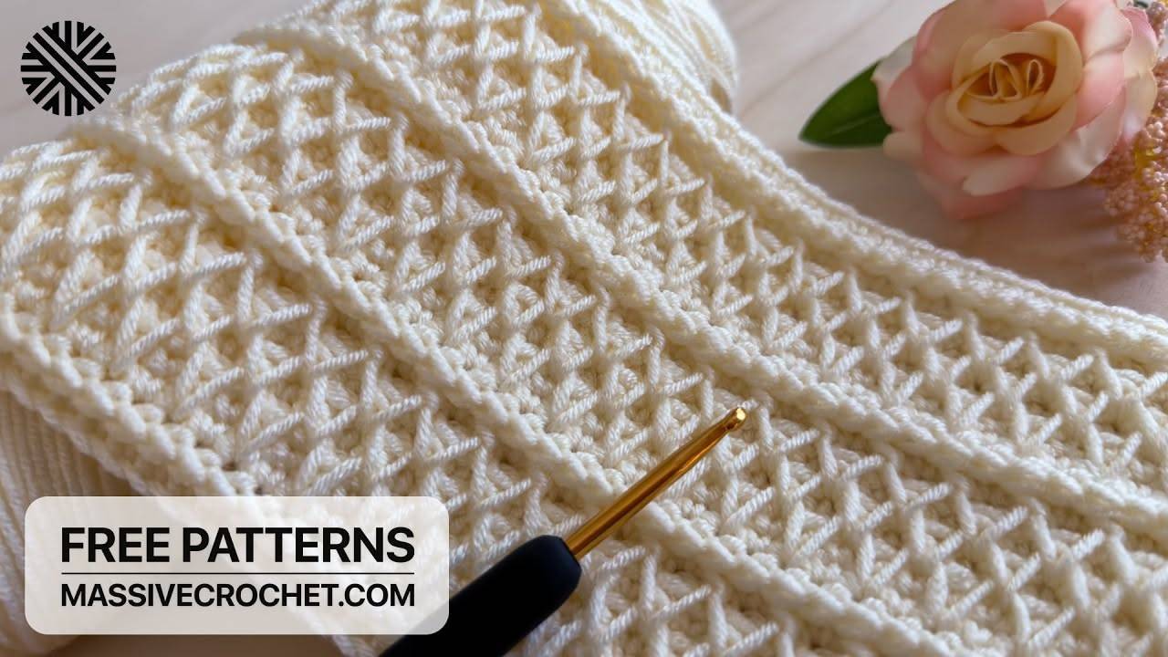Textured Diamond Crochet Stitch Fabric