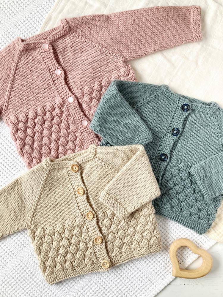 Textured Knit Baby Cardigan Project