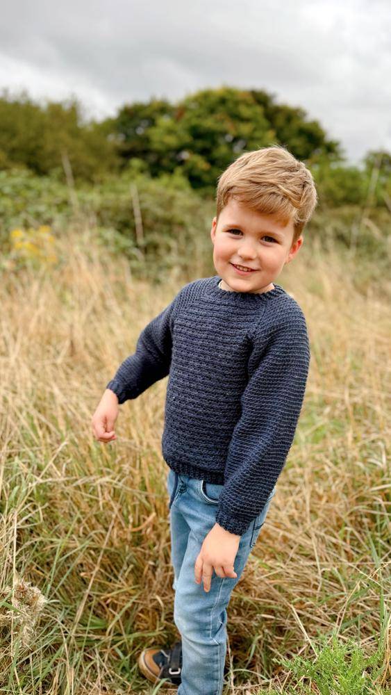 Textured Raglan Knit Sweater for Children