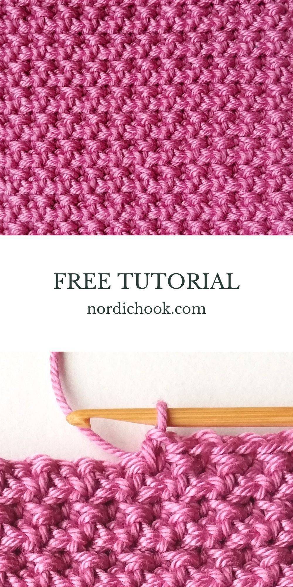 Textured Raspberry Stitch Crochet Swatch