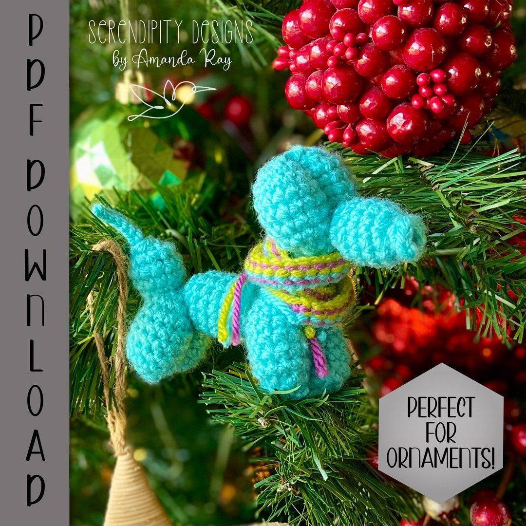 Turquoise Amigurumi Balloon Dog Ornament