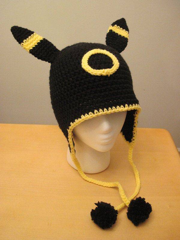 Umbreon Character Crochet Hat with Earflaps