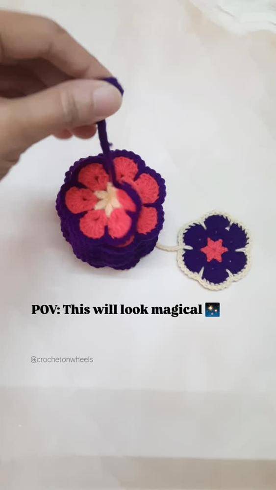 Vibrant Crochet Flower Applique