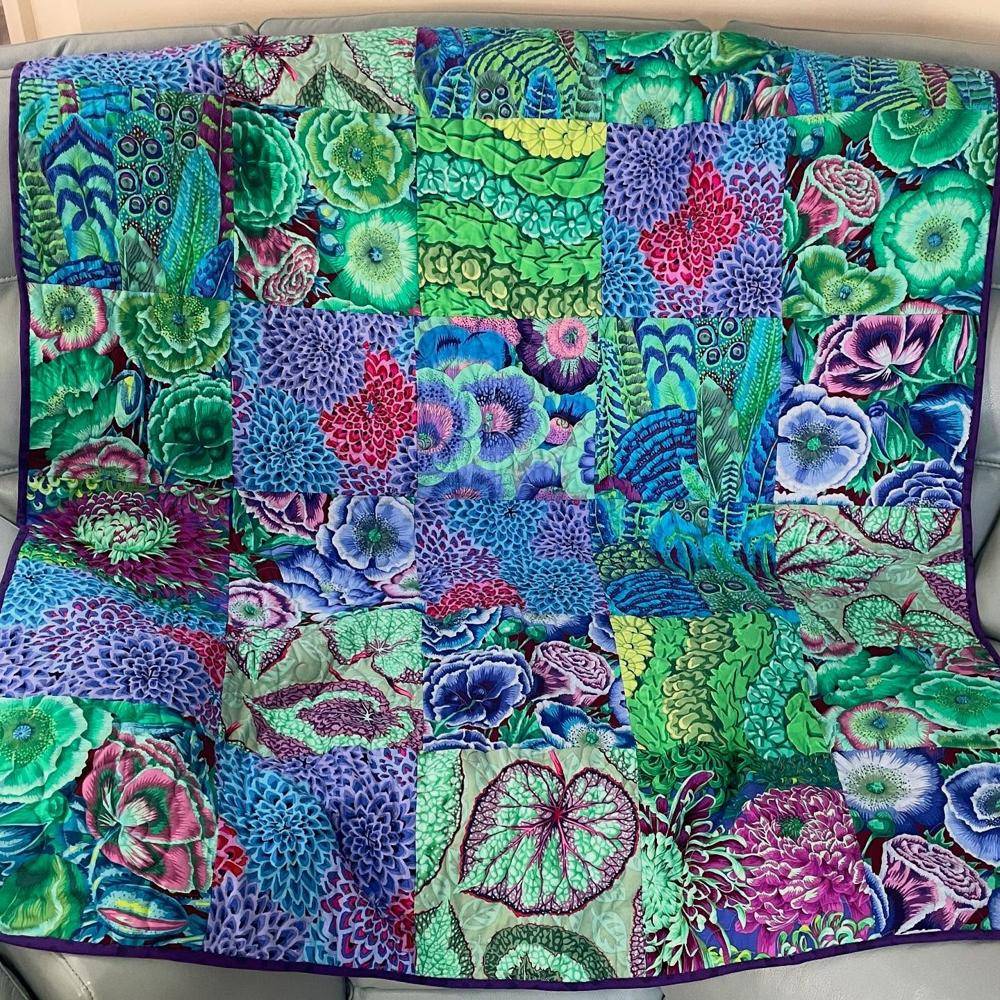 Vibrant Floral Patchwork Quilt