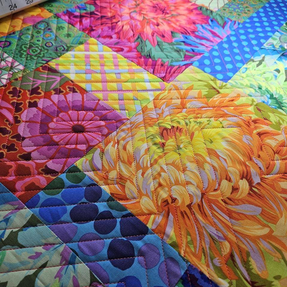Vibrant Floral Patchwork Quilt Project