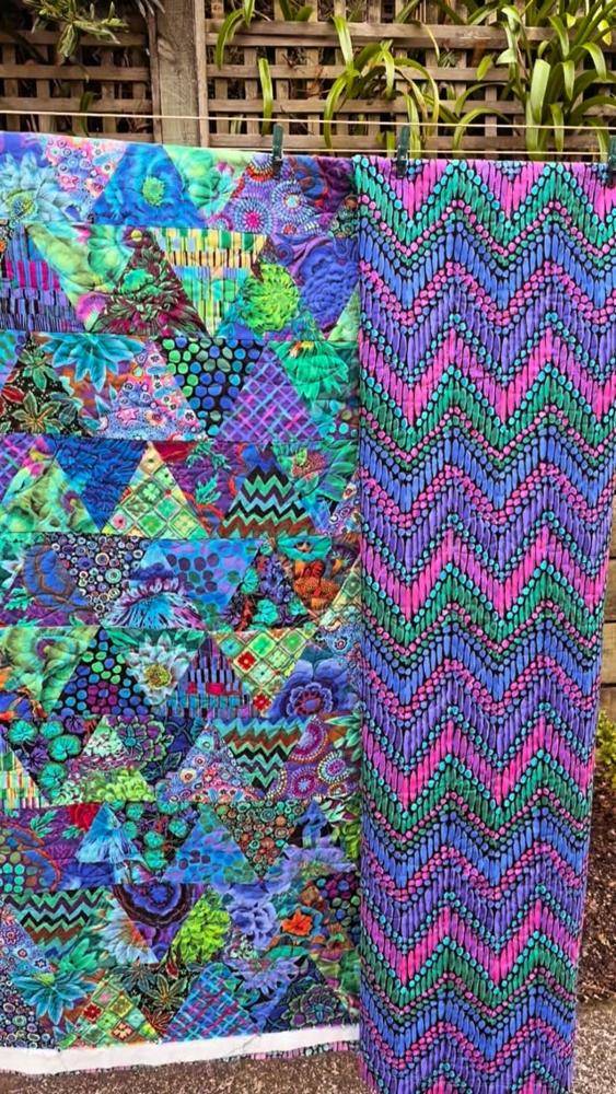 Vibrant Geometric Patchwork Quilt