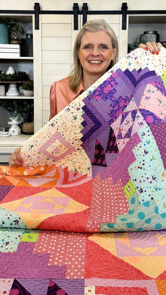Vibrant Log Cabin Style Quilt Project