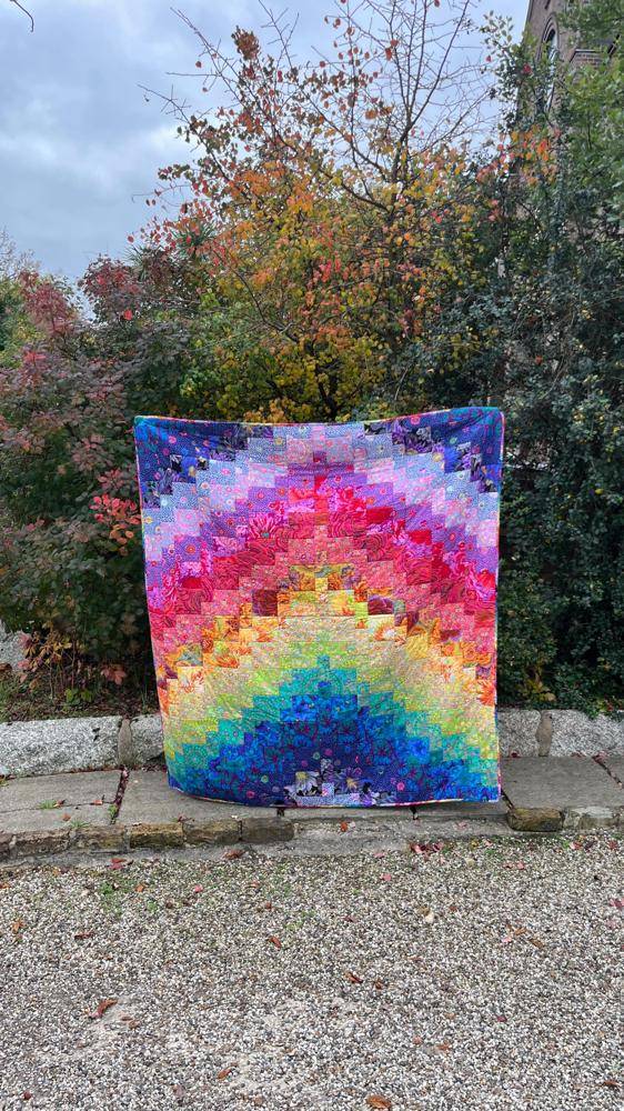 Vibrant Rainbow Log Cabin Quilt Project
