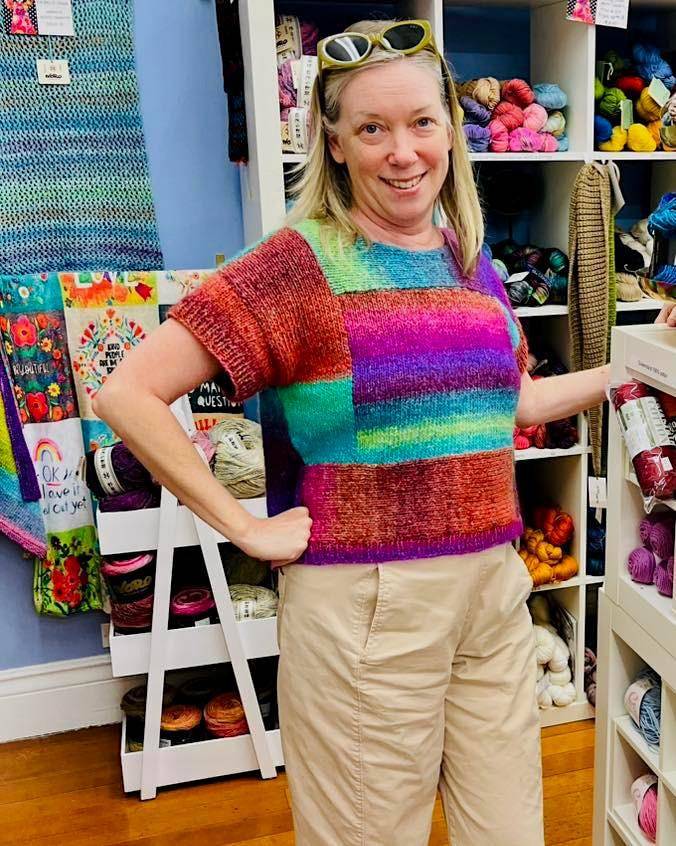 Vibrant Striped Color Block Knit Sweater Project