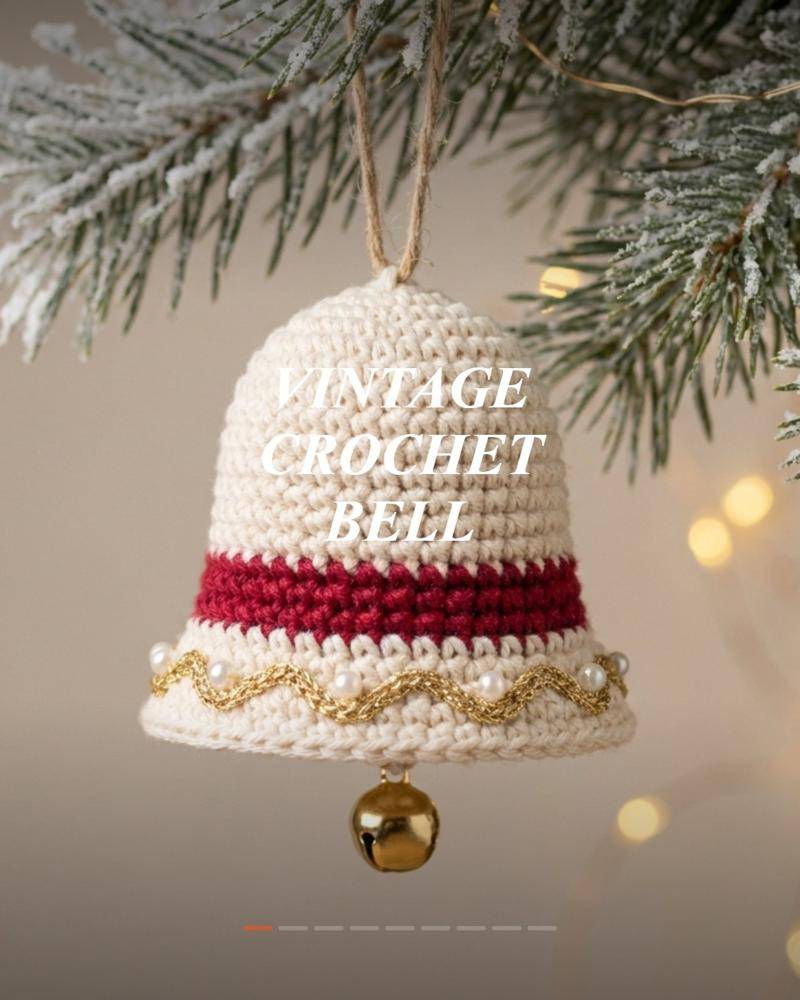 Vintage Crochet Bell Ornament