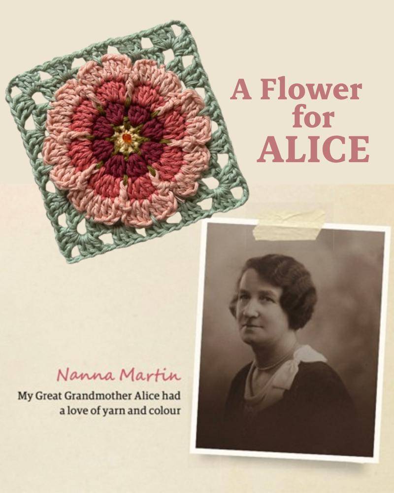 Vintage Flower Granny Square Crochet Motif