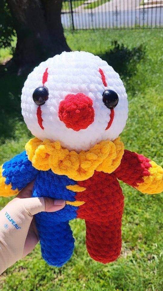 Whimsical Amigurumi Clown Crochet Doll