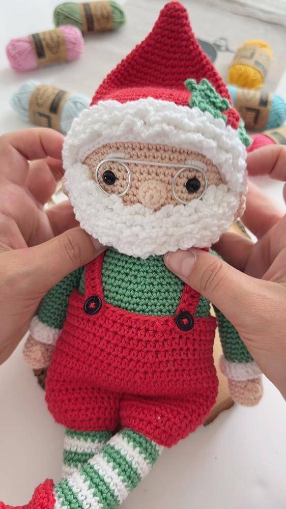 Whimsical Amigurumi Santa Claus Crochet Figure