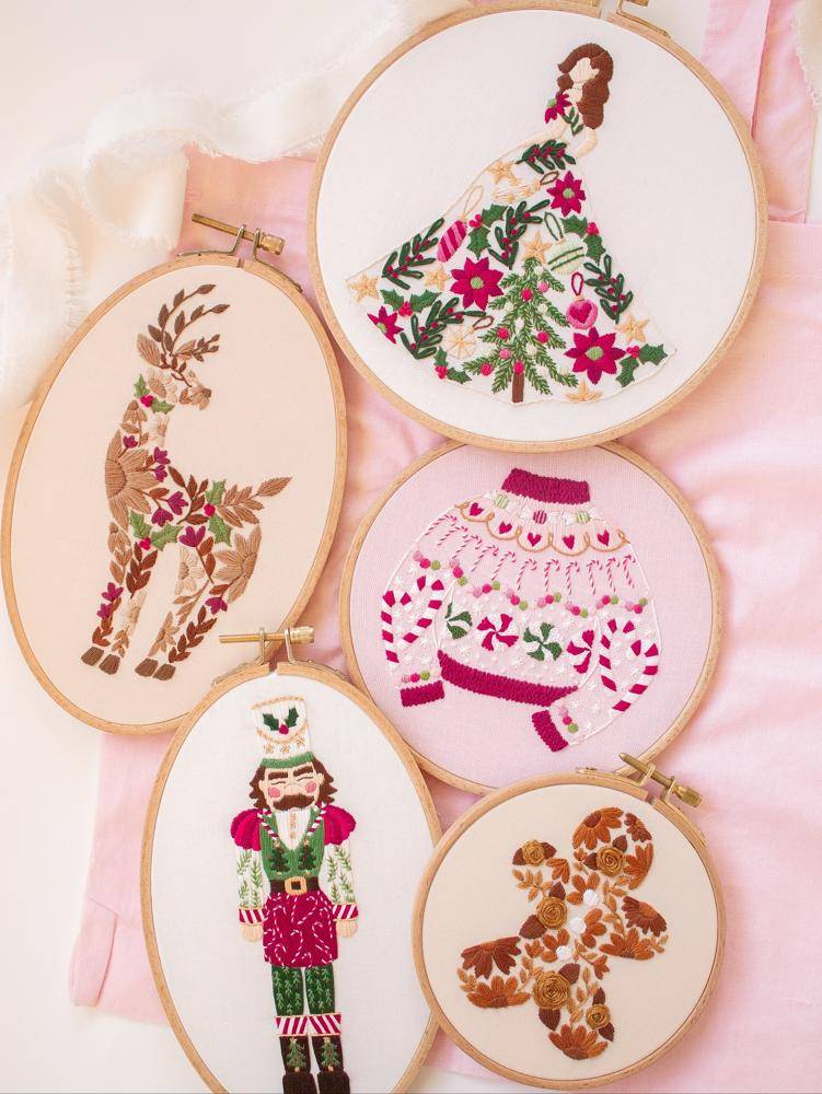 Whimsical Christmas Embroidery Hoop Art