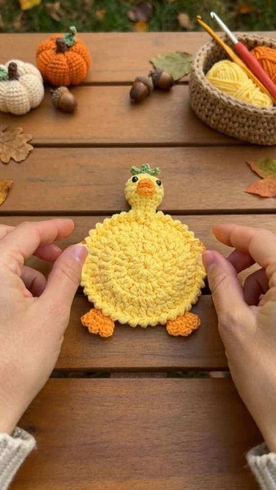 Whimsical Crochet Duckling Appliqué Project