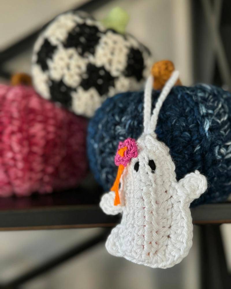 Whimsical Crochet Ghost Applique