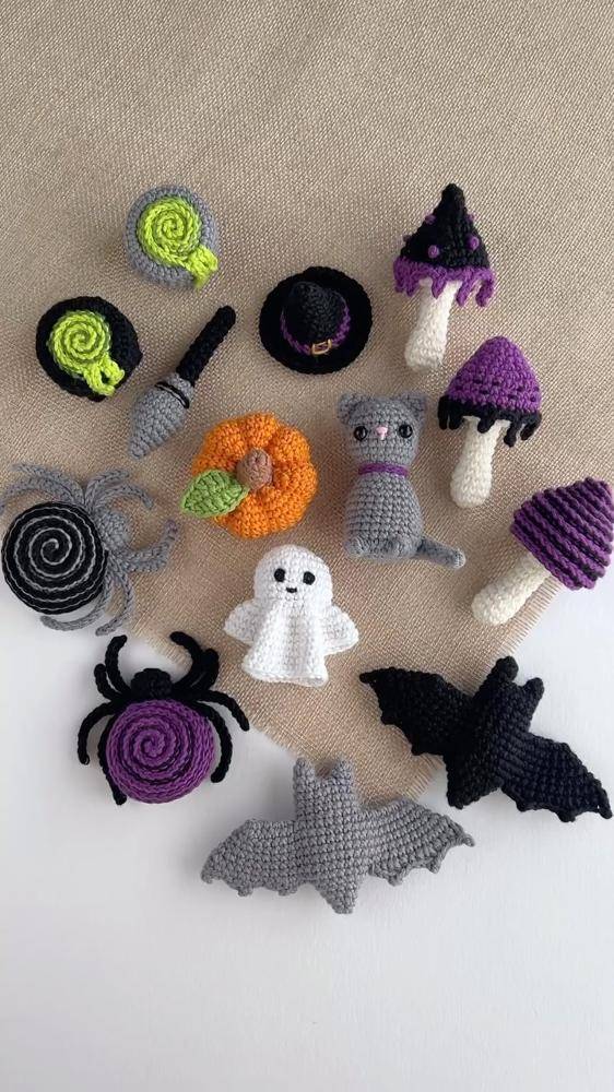 Whimsical Crochet Halloween Appliqués Collection
